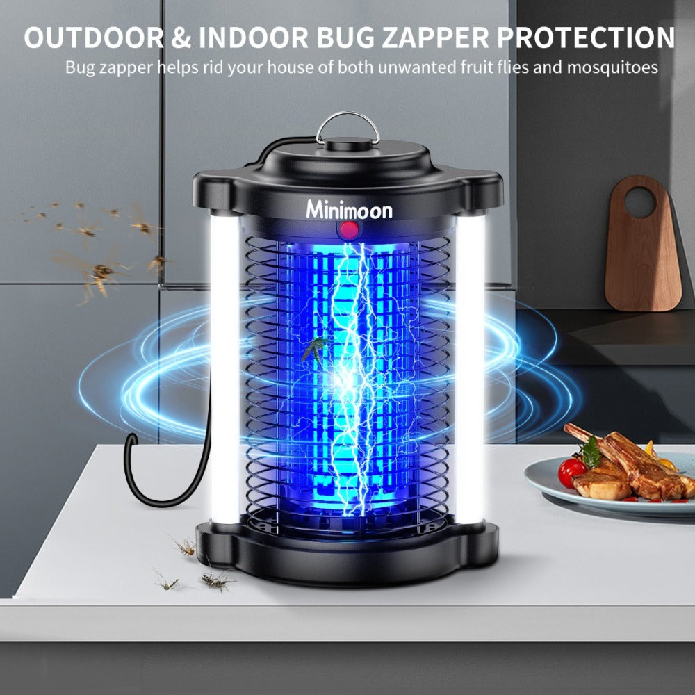 Plug-In Bug Zapper with Dual LED – 110V Electric Fly Killer & Mosquito Trap, Instant Kill for Mosquitoes, Flies & Cockroaches, with Bug Collector Tray, for Home, Office & Commercial Use (HK-5)