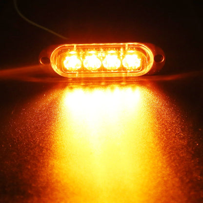 LED Side Marker Indicator Lamps 10pcs, 12V-24V 10-LED ABS Clearance Lights for Car Truck Trailer, Plug-and-Play Side Indicator Light Kit in Amber White Red Blue Green Purple