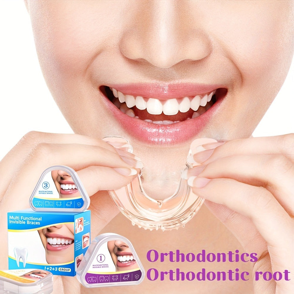 Teeth Straightener 3-Stage Orthodontic Braces Set – Progressive Alignment for Different Periods, Dental Care Teeth Straightening Kit for Adults & Teens, Comfortable Oral Care Orthodontic Brace