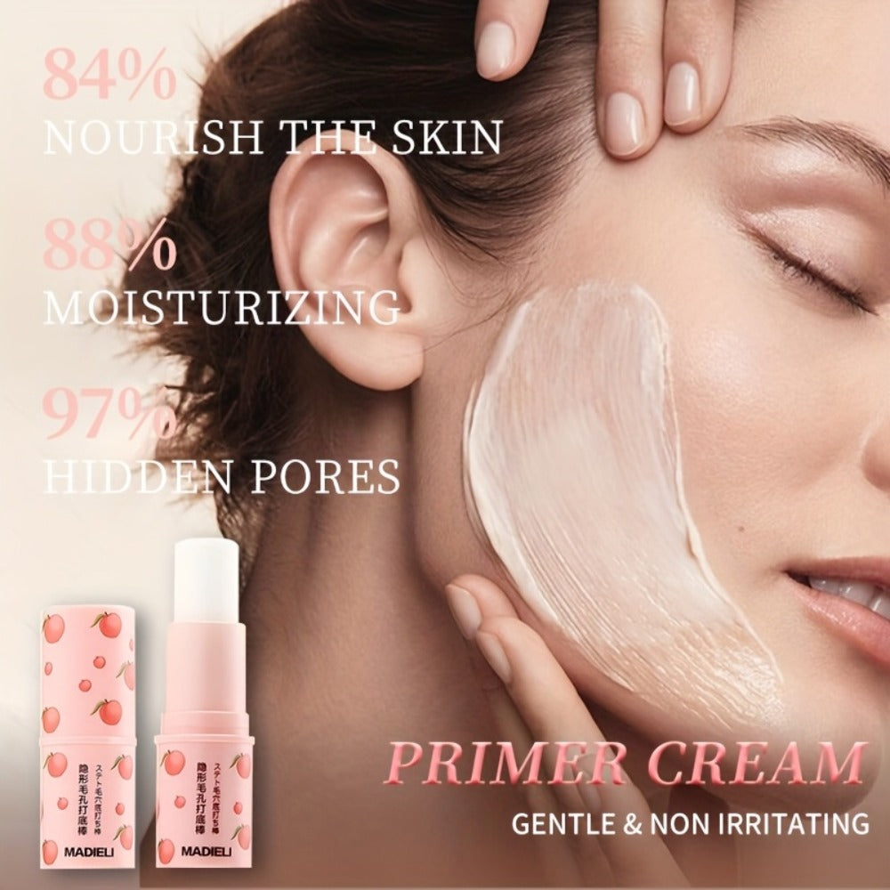 Sakura Primer Stick with Cherry Blossom Extract — Tinted Lightweight Makeup Base, Smooth Blending Natural Finish, Pore Smoothing Brightening Formula for Light to Beige Skin, J-Beauty & K-Beauty Inspired, 1 fl oz