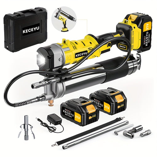 [Super Efficient Grease Gun] 10000 PSI Cordless Grease Gun Kit, Super Efficient Electric with 2 Batteries And Charger, 39.4 Inch Flexible Hose, Battery Powered, Super Bright LED Light, Valentine'S Day Gifts for Boyfriend