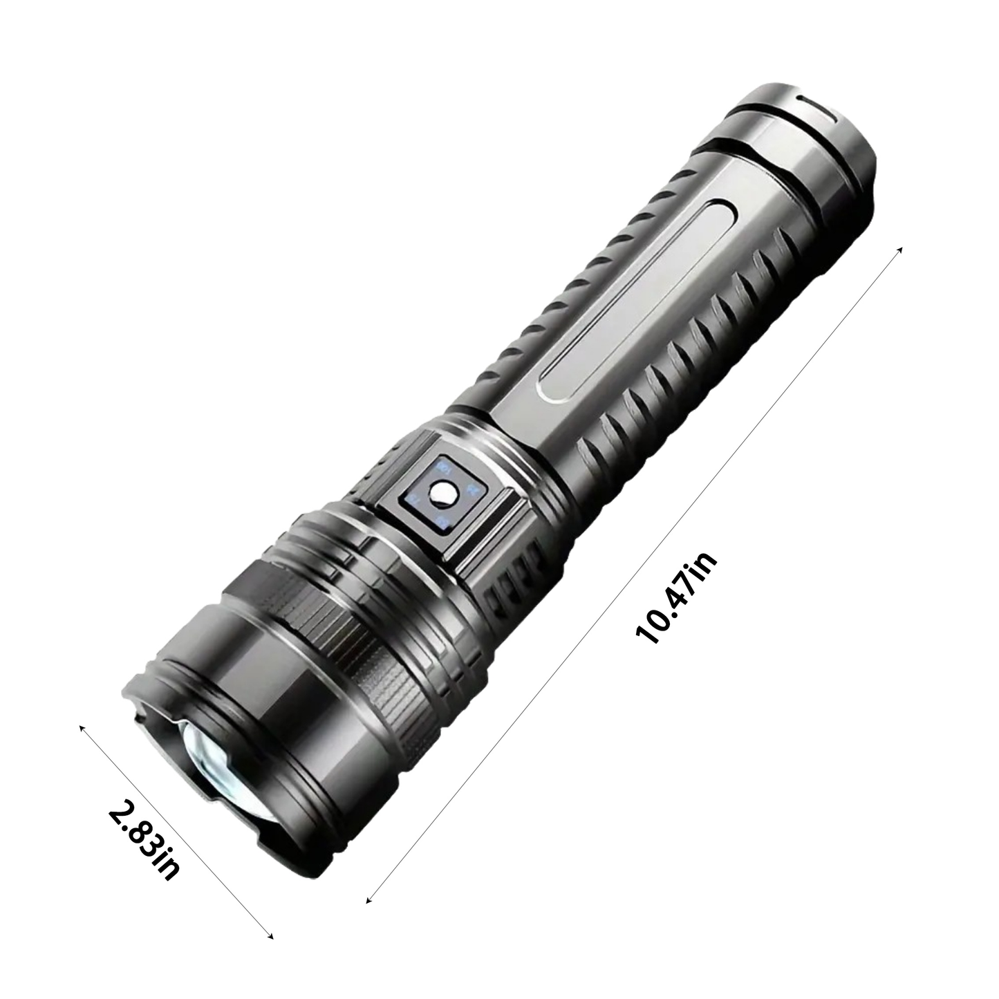 Zoomable COB Flashlight 5 Modes USB Rechargeable Power Bank with COB Tail Light for Camping Hiking Emergency Outdoor Adventures