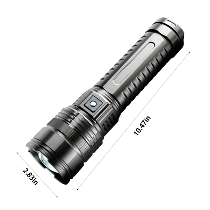 Zoomable COB Flashlight 5 Modes USB Rechargeable Power Bank with COB Tail Light for Camping Hiking Emergency Outdoor Adventures