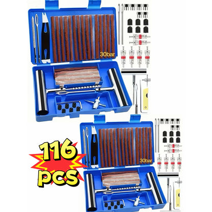 47/58/104/116pcs Tire Repair Tool Kit, Industrial Hand Tool Combination, Suitable for Cars, Motorcycles, Trucks, Tractors And Trailers, Durable Materials, No Battery Required, Automotive Maintenance Essentials. Valentine's Day Gift.