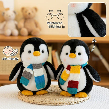 Penguin Stuffed Animal Plush Toy with Scarf – Cute Soft Penguin Plush Doll for Desktop Sofa Shelf Decor, Birthday Valentine's Day Thanksgiving Christmas Gift for Kids & Adults