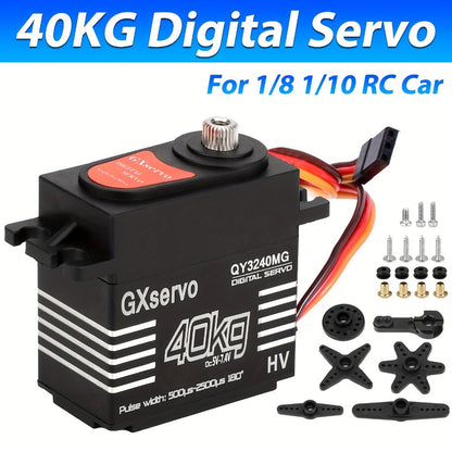 High Torque Digital Servo 88.18LB 180° Metal Gear – 25T Servo Arm for 1/8 1/10 RC Cars Trucks Crawlers & Robots, Precision Steering Upgrade, RC Enthusiast Replacement Part & Robotics Accessory