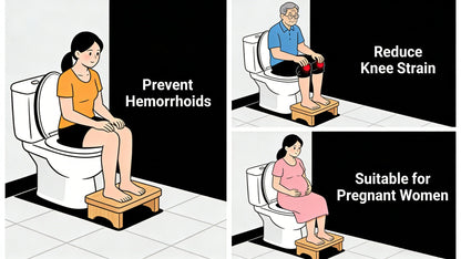 Toilet Stool Foldable Bamboo Squatting Stool – Ergonomic 7-Inch Height for Natural Constipation Relief | Collapsible Non-Slip Bathroom Footstool for Space Saving, Travel & Easy Storage