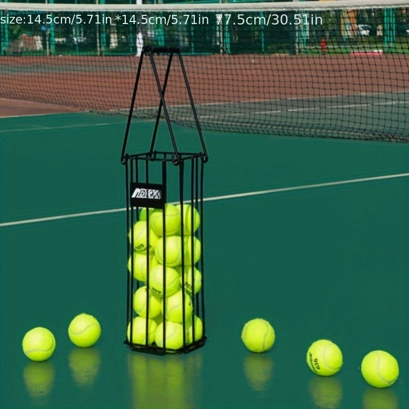Tennis Ball Picker Up Tube - Stainless Steel Quick-Release Portable Ball Retriever for Tennis Pickleball Training, No-Bend Ball Collector Hopper for Court Home Backyard Practice, Holds 18-20 Balls