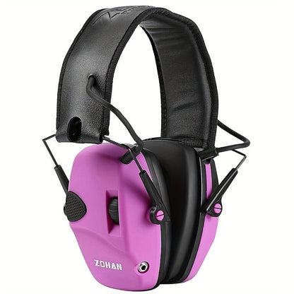 Electronic Shooting Earmuffs NRR 22dB Active Noise Cancelling Hearing Protection with Sound Amplification - Foldable Adjustable Ear Muffs for Shooting Range Hunting Mowing, Pink Green Brown Blue Black Camo
