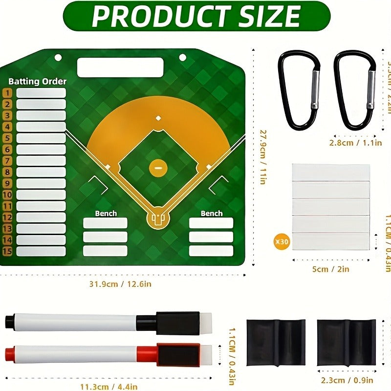 Magnetic Baseball Lineup Coach Board – Erasable Tactical Board