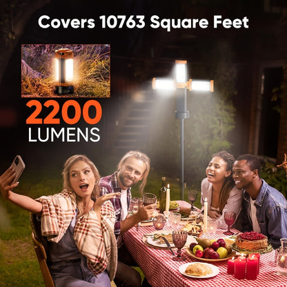 Rechargeable Camping Light with Stand 15000mAh 20000mAh High Capacity LED Tent Lamp - Portable Battery Powered Lantern for Camping Hiking Fishing Power Outages Emergency Outdoor Use