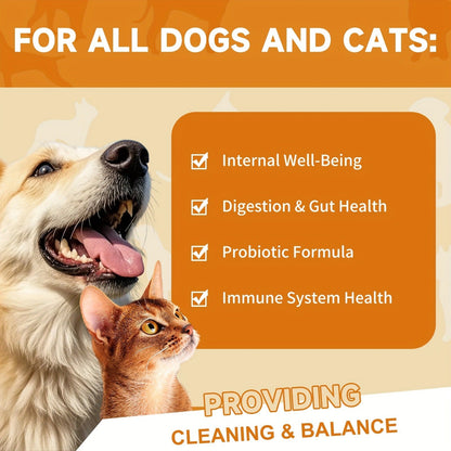 Pet Gut Wellness Drops with Black Walnut & Pumpkin Seed - Digestive Supplement for Dogs & Cats, Flora Balance, Intestinal Cleanliness & Overall Vitality, Natural Formula, 2 fl oz