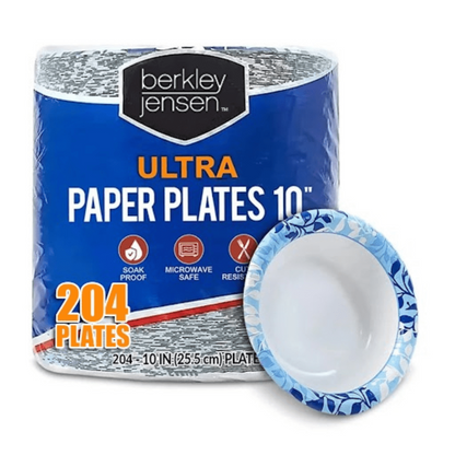 Paper Plates 10 Inch Heavy Duty Botanical Leaf Design Soak Proof Microwave Safe Disposable Dinner Plates for Party BBQ Holiday Everyday Use 50 100 204 Count
