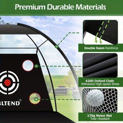 Golf Practice Net 10x7ft with Hitting Mat, Portable Golf Chipping Net for Backyard Indoor Outdoor Use, Golf Training Net for Driving Pitching, Golf Gifts for Men Dad Golfers