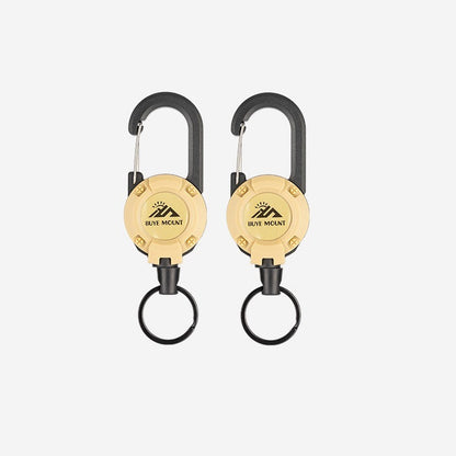 Tactical Retractable Keychain 2-Pack – Heavy Duty 23-Inch Steel Wire Rope with Lanyard, Multi-Tool Badge Holder & ID Clip for Camping, Hiking, Fishing & Everyday Carry (4 Colors)