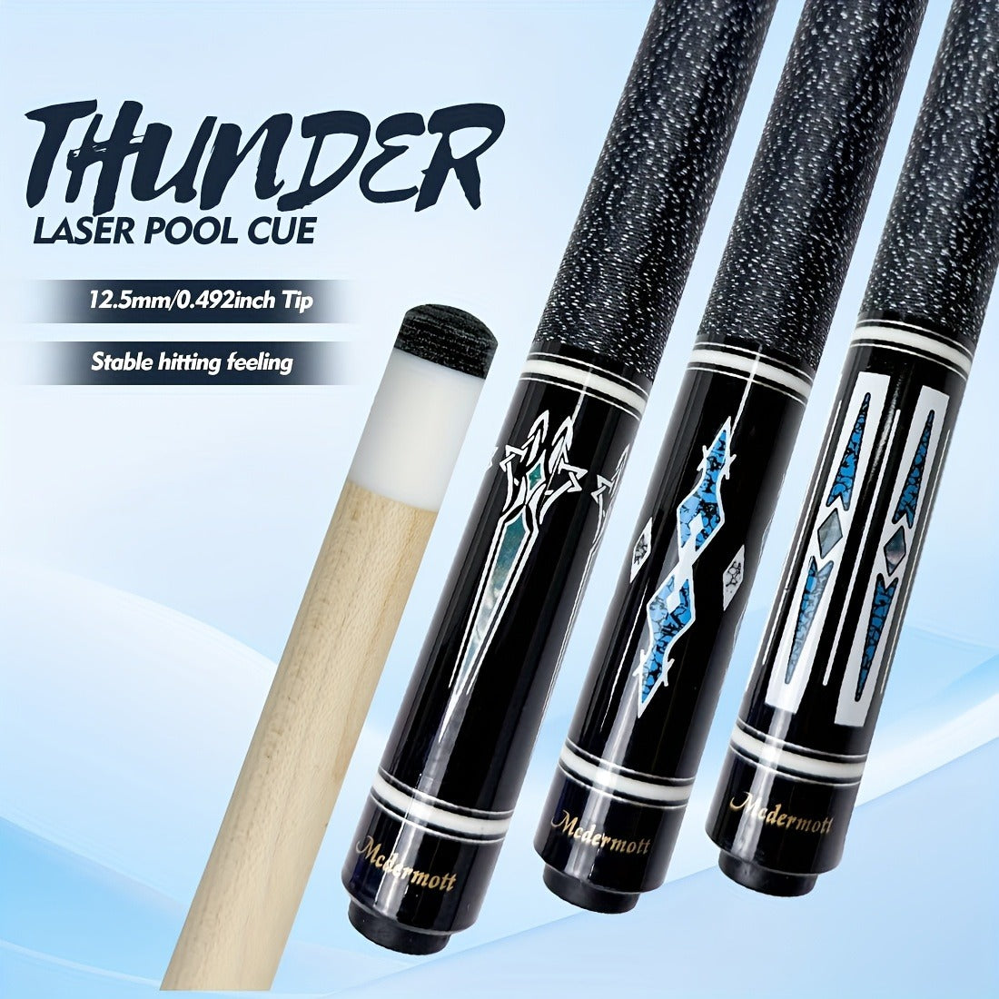 2-Piece Pool Cue 58 Inch – Grade A Canadian Maple, 12.5mm Low Deflection Shaft, Multi-Layer Leather Tip, Irish Linen Wrap – Professional Billiard Stick for Players