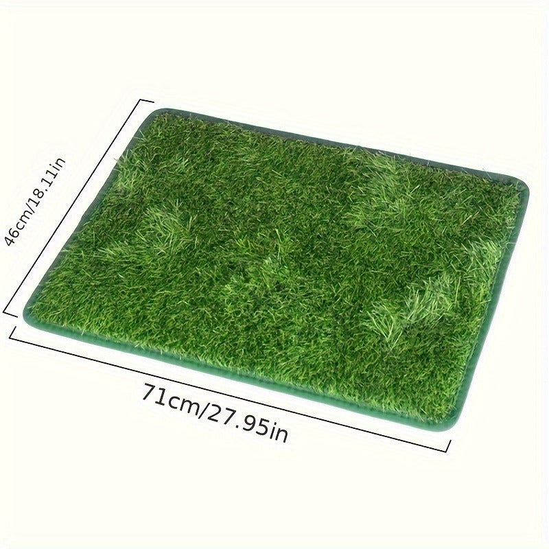 Reusable Dog Potty Training Pad - Washable Artificial Grass Mat, Anti-Odor, Indoor Outdoor Pet Toilet Pad for Dogs Cats, M & L Sizes
