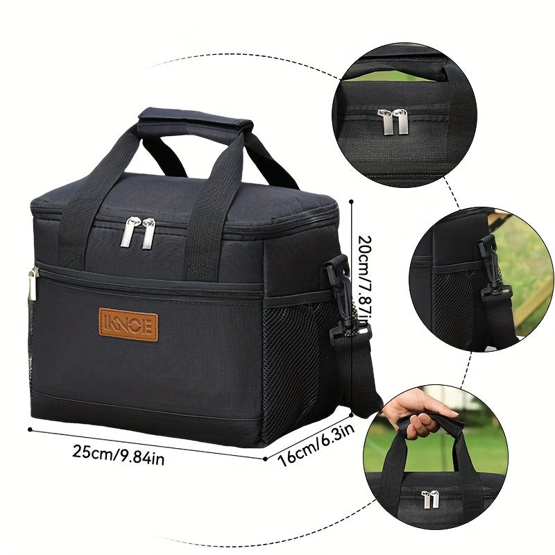 Insulated Lunch Bag Foldable Thermal Tote Leak-Proof Aluminum Foil Bento Box Carrier Reusable Cooler Bag Keeps Food Cold Fresh for Work Travel Picnic School