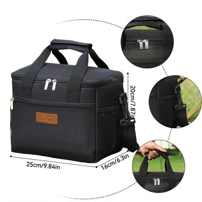Insulated Lunch Bag Foldable Thermal Tote Leak-Proof Aluminum Foil Bento Box Carrier Reusable Cooler Bag Keeps Food Cold Fresh for Work Travel Picnic School