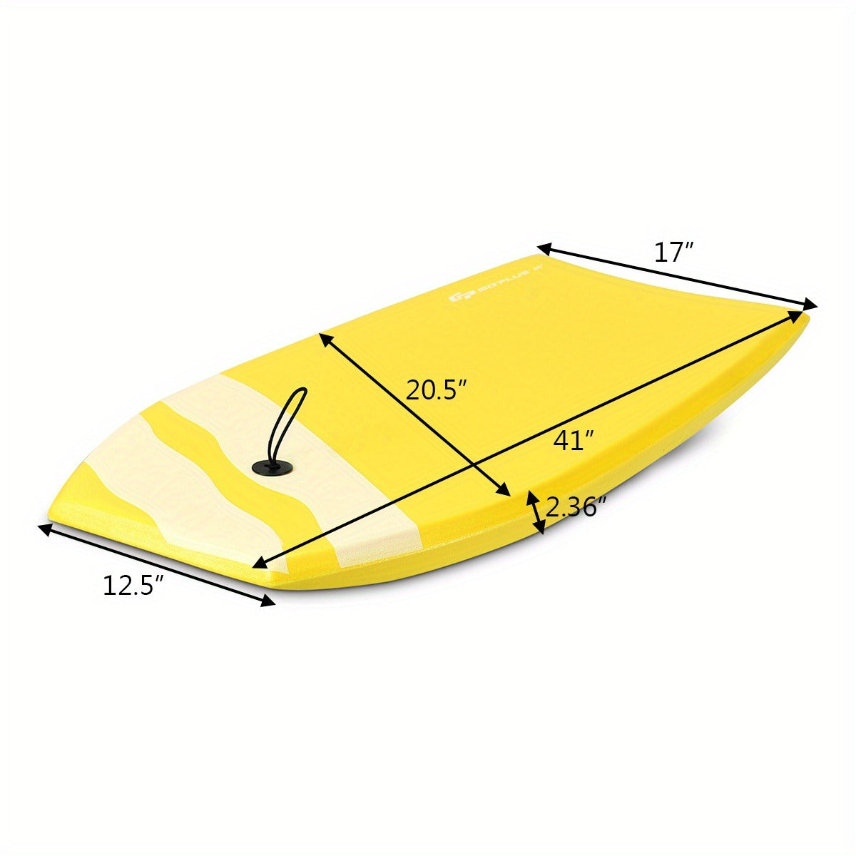 EPS Core Bodyboard 41" with Leash – XPE Deck HDPE Slick Bottom Crescent Tail, Lightweight High-Speed Body Board for Surfing Ages 14+ Up to 189lbs