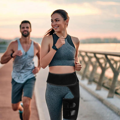 Groin Support Wrap & Thigh Compression Brace for Men & Women – Adjustable Hip Joint Stabilizer for Sciatica, Hamstring & Groin Injury Recovery, Gym & Sports Use