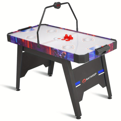 54 Inch Air Hockey Table with LED Scorer – Indoor Arcade Hockey Game Set with 2 Pucks & 2 Pushers, Portable Sports Gaming Table for Game Room, Family & Home Entertainment