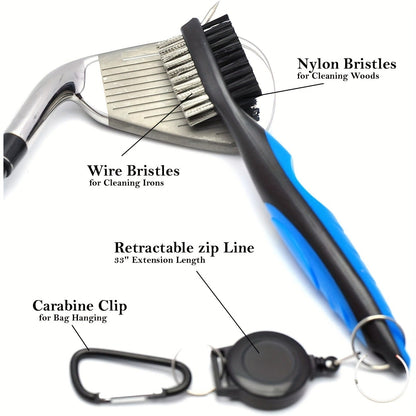 Golf Towel Set 5pcs Microfiber Waffle Towel Club Brush Divot Tool Retractable Carabiner Golf Cleaning Kit Gift for Men Women Golfers