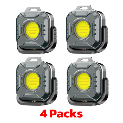 COB LED Work Light Rechargeable 500 Lumen 6 Modes Adjustable Color Temp Mini Tactical Flashlight for Camping Garage Car Repair Emergency EDC