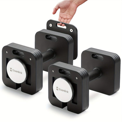 Quick-Lock Adjustable Dumbbell Set 10–80LB – 5LB Increments Square Weight Plates for Home Gym Fitness, Compatible Longer Screws & Add-On Plates Available