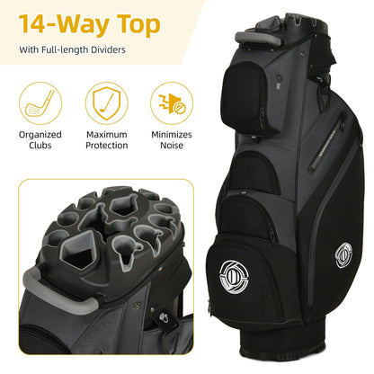 Hard Shell Golf Bag Armored Protective 900D High-Density Oxford Cloth Large Capacity Professional Equipment Travel Bag 105x27x38cm Deep Grey Business Color Matching