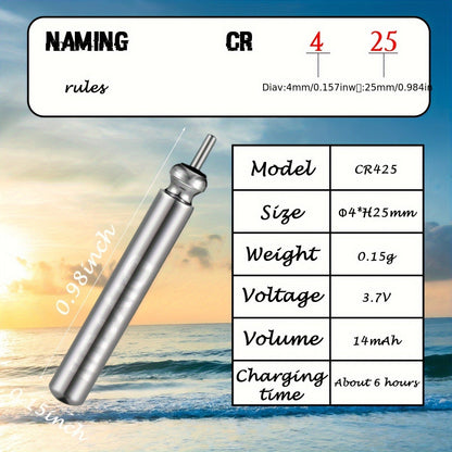 Rechargeable Fishing Float Batteries 8 Pack with 2 Chargers - LED Night Bobber Battery Set for Lighted Fishing Float, Night Fishing Accessories, Ocean Boat Freshwater Fishing Tackle Kit