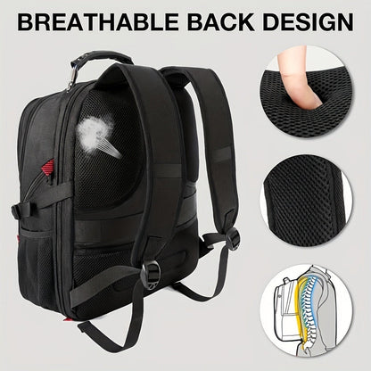 Large Laptop Backpack 50L – Fits 17 Inch Computer, Airline Approved Carry On, 3-Compartment Travel & College Backpack for Men Women | 8 Colors, Breathable Mesh Straps