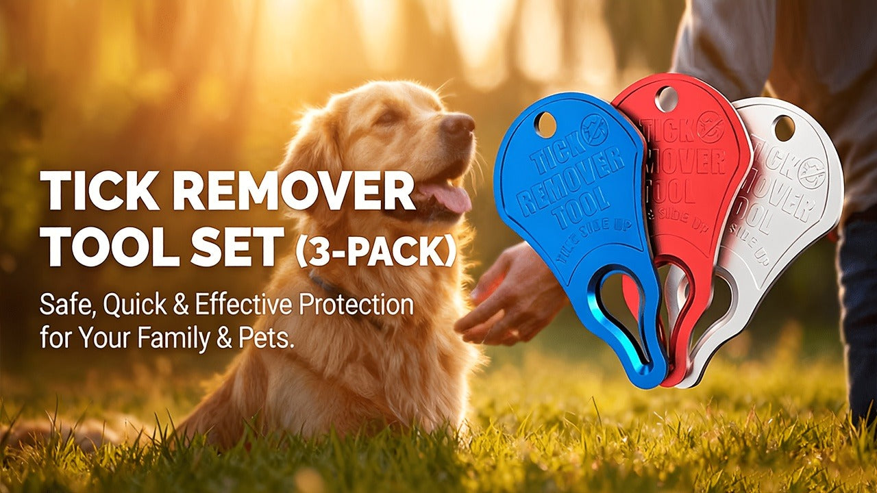 Tick Remover Tool Aluminum - Safe Quick Tick Removal for Dogs Cats Pets Animals & Humans, Essential Outdoor Camping Hiking Tick Hook, Available as Single or 2-Pack