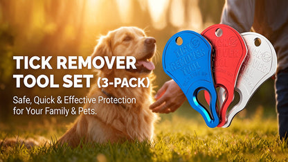 Tick Remover Tool Aluminum - Safe Quick Tick Removal for Dogs Cats Pets Animals & Humans, Essential Outdoor Camping Hiking Tick Hook, Available as Single or 2-Pack