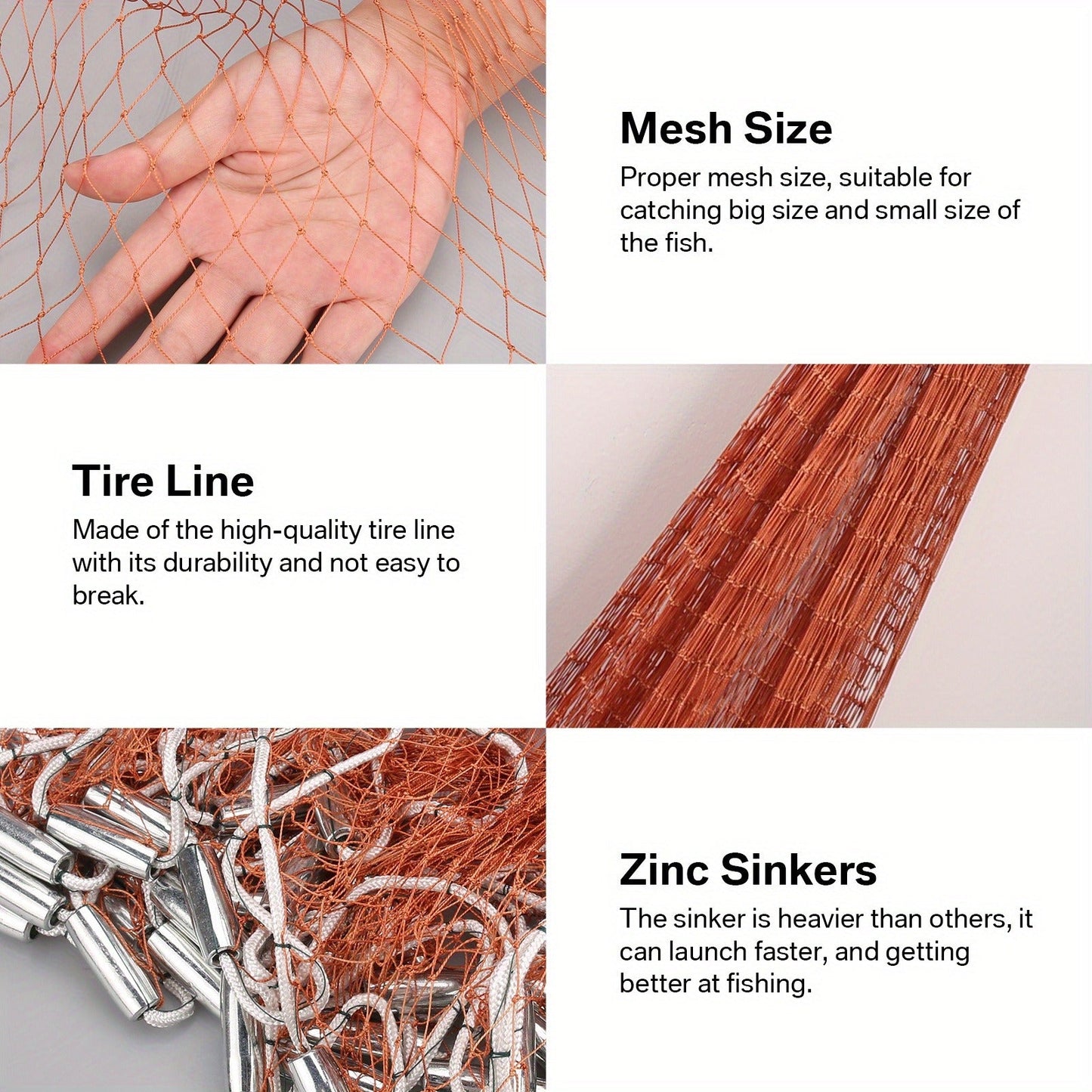 Saltwater Casting Net Set with Fish Basket – 12-Foot Diameter, 0.12" Mesh, Heavy-Duty Zinc-Plated Lead Sinkers for Rapid Sinking – American-Style Fishing Net Ideal for Pier, Beach & Surf Fishing