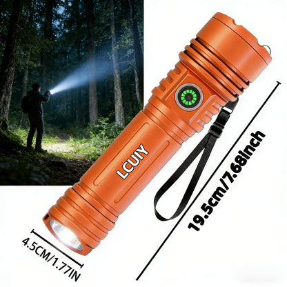 Fire Starter Flashlight with Fresnel Lens – 4500 Lumens Rechargeable Aluminum Alloy Ignition Torch, 1000M Long Range, 6 Modes Tactical Adjustable Beam for Wilderness Survival, Camping, Fishing & Emergency