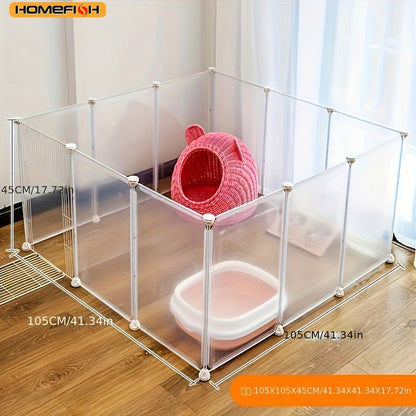 Modular Pet Playpen with Door – Indoor Exercise Pen & Fence for Small Dogs, Cats & Rabbits | 10, 12 & 16 Panel Sets