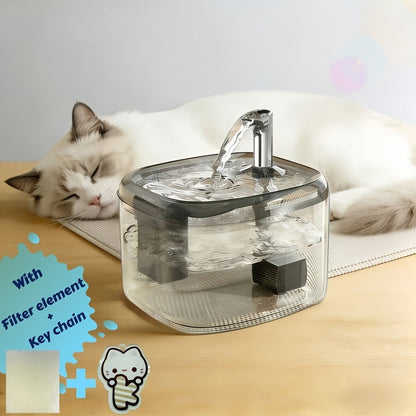 Pet Water Fountain Automatic 4-Stage Filtration – Ultra-Quiet USB Powered Circulating Fresh Water Dispenser with Visible Water Level Window, No Battery Needed, for Cats & Dogs | Home & Travel