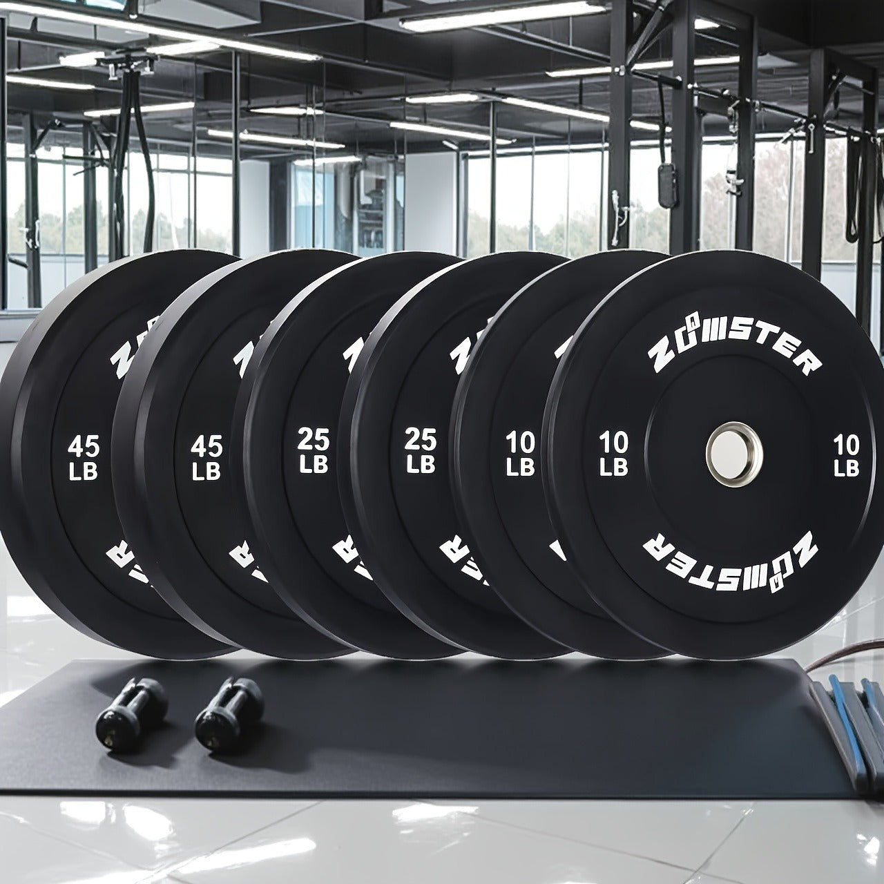 Rubber Bumper Weight Plates Olympic 2-Inch Steel Insert for Strength Training, Weightlifting & Home Gym – 35LB/55LB Pair