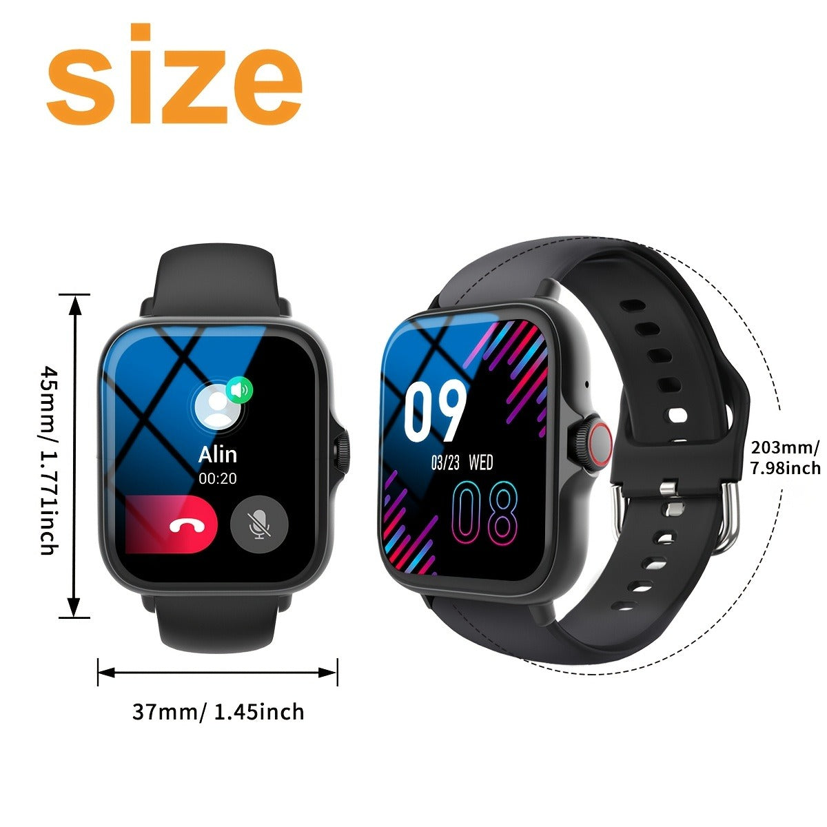 Smart Watch with Answer & Make Calls for Women Men – 100+ Sports Modes, Fitness Activity Tracker, Heart Rate Monitor, Pedometer, Compatible with Android & iPhone, Perfect Gift