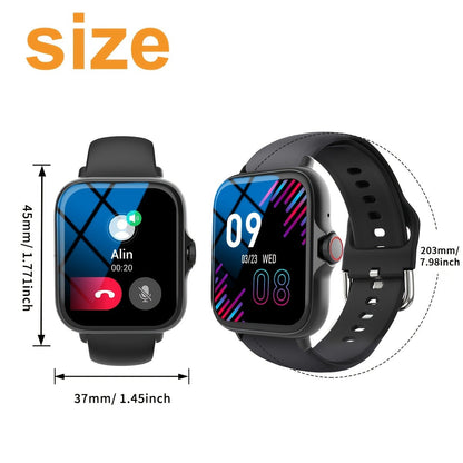 Smart Watch with Answer & Make Calls for Women Men – 100+ Sports Modes, Fitness Activity Tracker, Heart Rate Monitor, Pedometer, Compatible with Android & iPhone, Perfect Gift