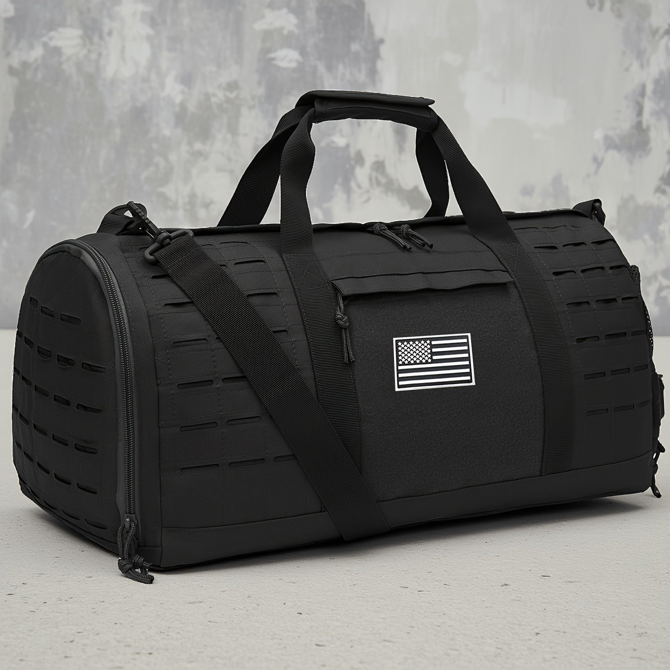 Tactical Duffle Bag 40L for Men Heavy Duty Gym Bag with Shoe Compartment Laptop Pocket Waterproof Sport Travel Bag Weekender Overnight Bag for Gym Fitness Basketball Football Office Commute Khaki Black Green