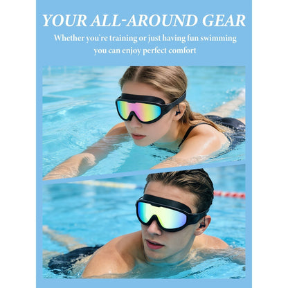 HD Swim Goggles 2 Pack – Anti-Fog Clear Vision, Adjustable Strap, Soft Seal Comfortable Fit for Adults, Pool Training Beach Water Sports, Earplugs Nose Clip Case Included