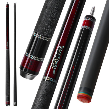 Carbon Fiber Pool Cue Stick 58 Inch - Low Deflection Billiard Cue with 12.5mm Tip, 3/8x8 Pin Joint, Leather Grip & Vacuum Quick Connector, Professional Billiards Stick for Accurate Ball Control