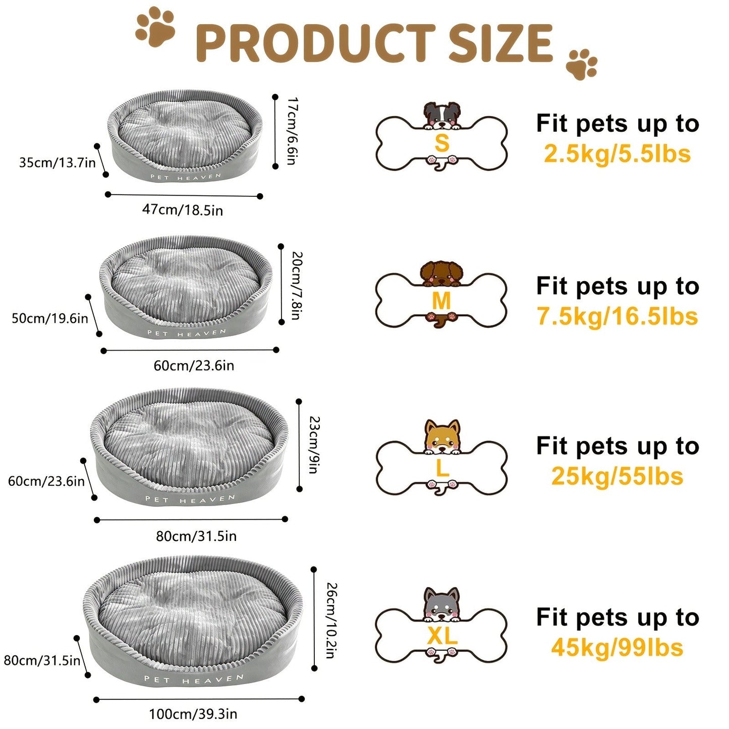 Furry Round Pet Bed for Dogs & Cats - Soft Warm Washable Dog Bed with Anti-Slip Base, Foldable Breathable Plush Cat Bed Mattress for Small Medium Large Pets, Indoor Dog Cage Pad, Sizes M-XXL