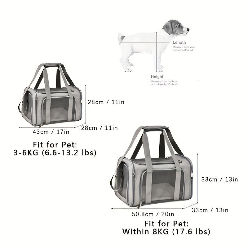 Large Soft-Sided Pet Crate & Travel Cage for Cats & Puppies Up to 25 lbs - Foldable Waterproof Portable Dog Cat Kennel Playpen, Lightweight Collapsible Pet Enclosure for Home & Travel, Grey & Black