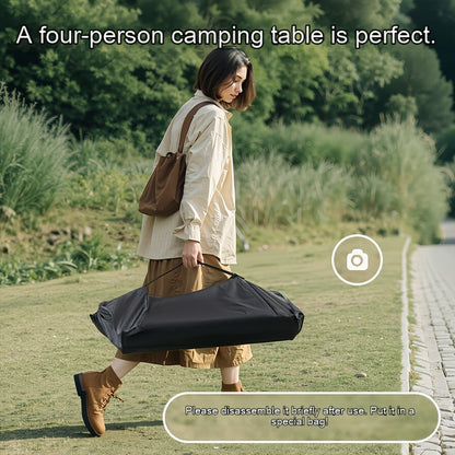 Foldable Roll-Up Camping Picnic Table with Carry Bag | Portable Outdoor Table for Camping Beach Backyard BBQ Parties Patios | Lightweight Compact Indoor Outdoor Table Black Large Plus Size