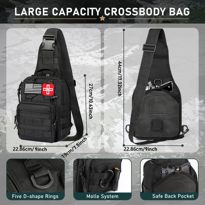 272-Piece Survival Gear Kit with Tactical Bag – Emergency Survival Equipment with Fire Starter, First Aid & Outdoor Tools for Camping, Hiking, Hunting – Crossbody & Molle Bag Options