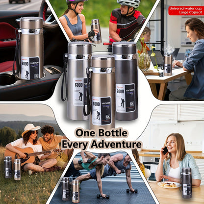 Insulated Water Bottle 1000ml 316 Stainless Steel – Double Wall Vacuum Flask with Leak-Proof Lid, Wide Mouth, Keeps Drinks Hot & Cold All Day for Camping, Hiking & Travel
