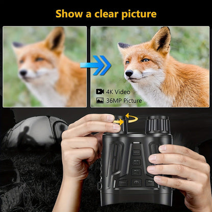 Night Vision Infrared Binoculars 4X Optical 8X Digital Zoom 3.2" LCD